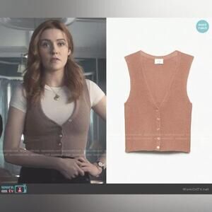 Aritzia Wilfred Anya Merino Wool Blend Sweater Vest in Light Mocha size Large